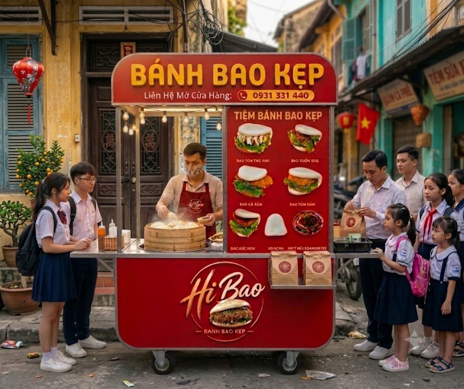 Menu Bánh Bao Kẹp Hi Bao: Khám Phá Thực Đơn "Gây Nghiện" Và Bảng Giá Mới Nhất 1 xe banh bao kep hibao